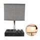 thumbnail image 1 of Bearachild Lámpara de Lámpara de escritorio moderna con 2 puertos USB y bombilla Lámpara de noche con 2 salidas de CA de tres orificios y pantalla Iluminación y accesorios Bearachild HA016304-00, 1 of 1