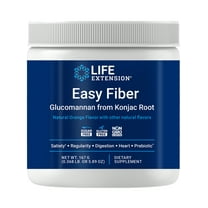 Life Extension Easy Fiber, glucomannan fiber, regularity, digestion, heart health, no artificial sweeteners, vegetarian, non-GMO, gluten free, sugar free, Net Wt. 167 g (0.368 lb. or 5.89 oz)