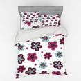 thumbnail image 2 of Ambesonne Floral Bedding Set 3 Pcs, Florets Buds Girls, Twin, Magenta Grey Pale Blue, 2 of 3