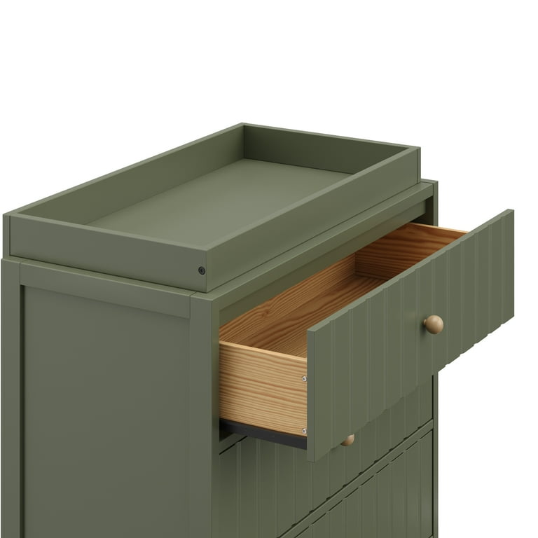 Graco Teddi 3 Drawer Chest with Changing Topper Olive Graco Teddi 3 Drawer Chest with Changing Topper Olive