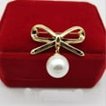 thumbnail image 3 of Fashion Cute Butterfly Bow Brooch Pin with Pearls for Women Jewelry - Gold, 3 of 6