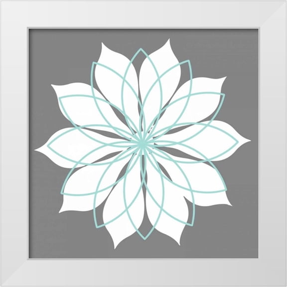 Robinson, Tamara 12x12 White Modern Wood Framed Museum Art Print Titled - Flower Outline 3B