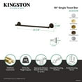 thumbnail image 4 of Kingston Brass BA4812SN Metropolitan 18-Inch Single Towel Bar in Brushed Nickel, 4 of 5