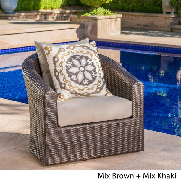 Christopher Knight Home Darius Outdoor Wicker Aluminum Swivel Club