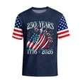 thumbnail image 2 of Zimjoy Independence Day Shirts for Men American Flag Patriotic 250th Anniversary USA Shirts Round Neck Short Sleeve 4th of July Tshirts, Navy L, 2 of 5