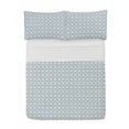 thumbnail image 1 of Vintage Microfiber Bedspread Set, Diagonal Checkered Squares with Delicate Elliptic Details Simplistic Retro Design, Soft Bedding Set with Pillow Shams & Comforter, 3 Sizes, White Blue, by Ambesonne, 1 of 1
