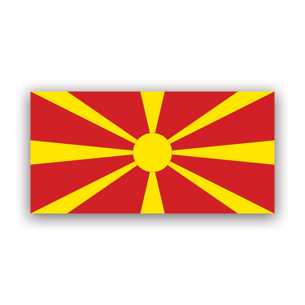 Macedonian Flag Sticker Decal Self Adhesive Vinyl Weatherproof