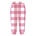 thumbnail image 5 of Stamzod Women's Capris Fashion Plaid Printing Summer Stretch Waist Cropped Pants Casual Fitting Plus Size Pants with Pocket on Clearance Pink C M, 5 of 7