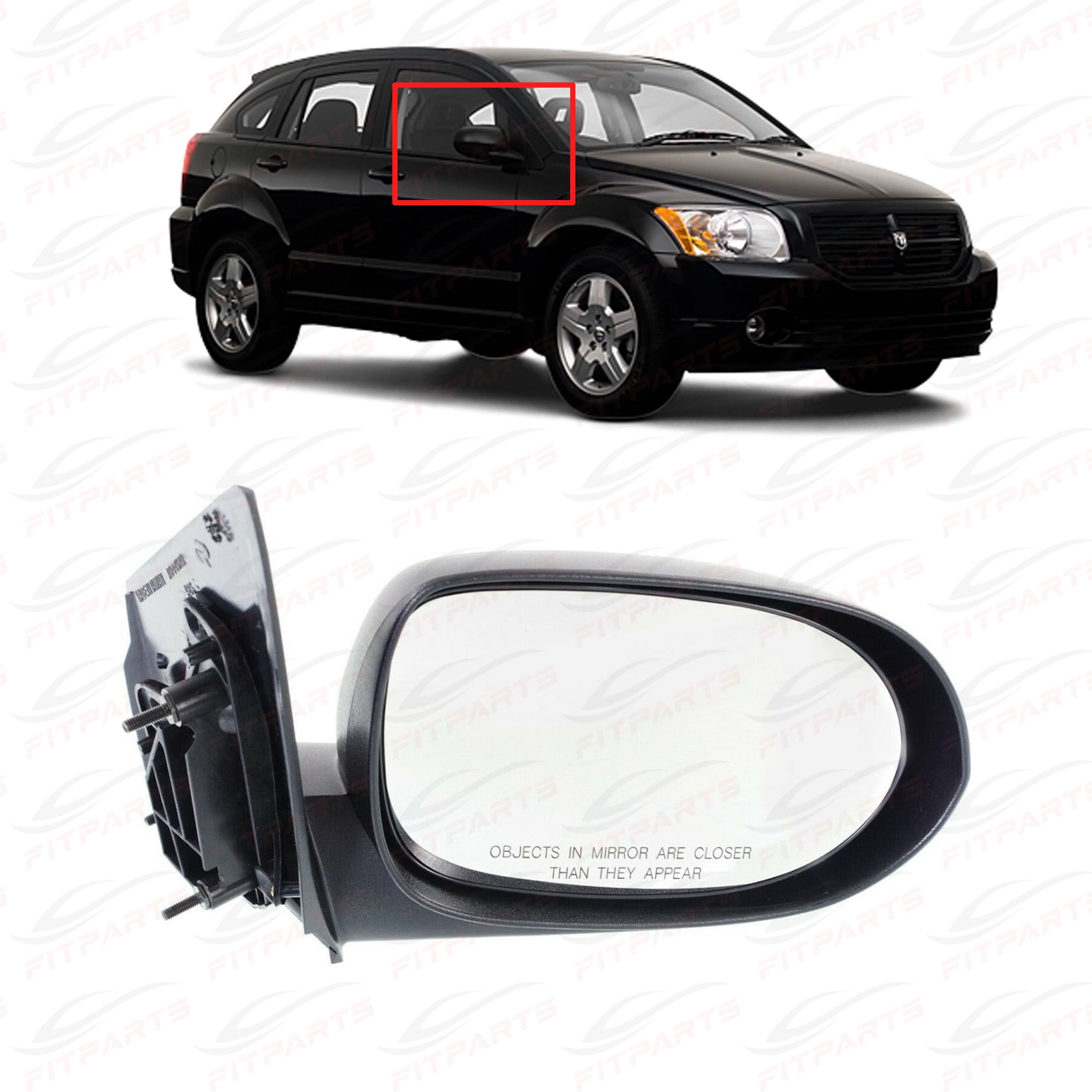 Pilot Automotive 07-08 Dodge Caliber Driver Side Manual Mirror Assembly Pilot Automotive 07-08 Dodge Caliber Driver Side Manual Mirror Assembly