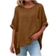thumbnail image 1 of Mujeres Tops Color Sólido Manga Corta Malla Empalme V-Cuello Blusa Casual, Tops de Verano de las Mujeres, 1 of 8