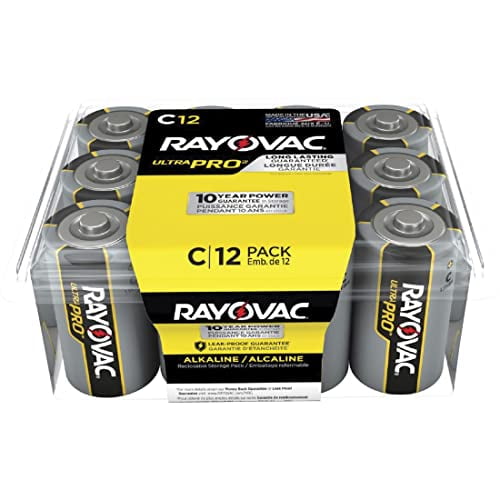 Rayovac C Batteries, Ultra Pro Alkaline C Cell Batteries (12 Battery Count)
