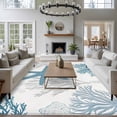 thumbnail image 4 of Summer Ocean Area&nbsp;Rug 5x7ft Starfish Seashell Coral Marine Life Coastal Non-Slip&nbsp;Washable Square&nbsp;Rugs Soft Felt Indoor Floor Mat for Bedroom Kitchen Living Room Bathroom, 4 of 9