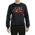 thumbnail image 2 of Wild Bobby, Colorful Rainbow Cat Animal Lover Unisex Crewneck Graphic Sweatshirt, Black, Small, 2 of 3