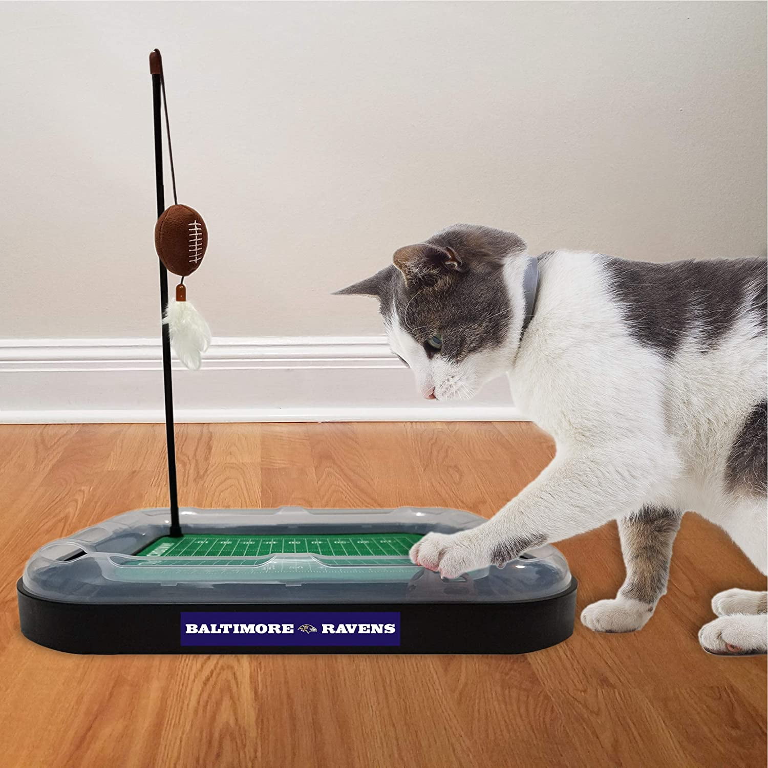 NFL Baltimore Ravens CAT Scratcher Toy with Catnip Plush & Feather Cat and Kitty Toy