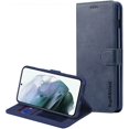thumbnail image 1 of Samsung Galaxy Note 10 Bleu Portefeuille en Cuir Véritable Support Magnétique, 1 of 5