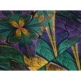 thumbnail image 3 of Ambesonne Floral Quilted Bedspread Set 3 Pcs, Antique Window Style, King Size, Green Purple, 3 of 5