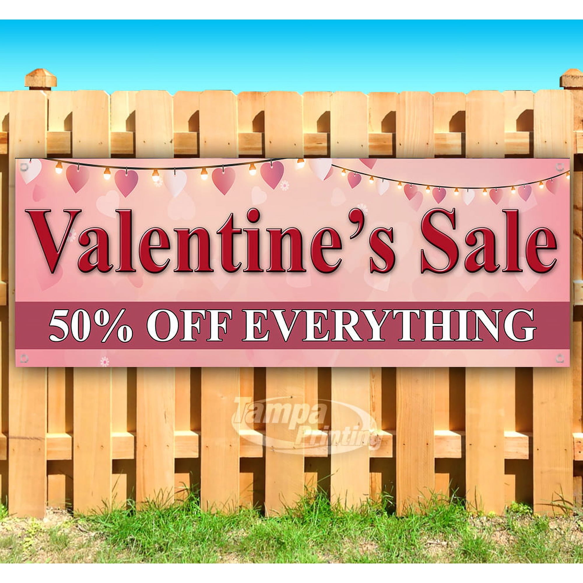 Valentines Sale 13 oz Vinyl Banner With Metal Grommets