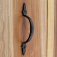thumbnail image 3 of Renovators Supply Black Wrought Iron Cabinet Handle 5.5" L Rustic Ornate Pull Handle Rust Resistant Vintage Drawer and Dresser Door Pulls w/Screws Pack of 2, 3 of 8