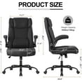 thumbnail image 2 of Office Desk Chair  Conference Room Chairs Mid Back Executive Leather Chair Home Office Desk Chairs Comfy Computer Chair with Adjustable Flip-Up Arms and Rocking Function, 2 of 7