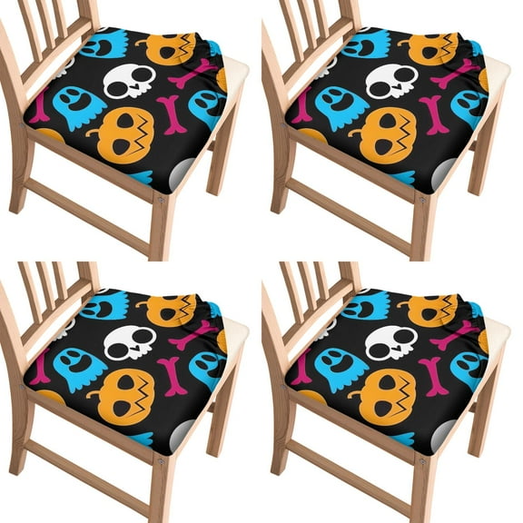 Witch and Wizardry Chair Covers 4-Pack - Halloween Themed Stretchable Dining Seat Protectors