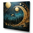 thumbnail image 2 of Designart "Cerulean Cycle Dreams: Moon In Blue And Gold I" Moon Canvas Wall Art, 2 of 7