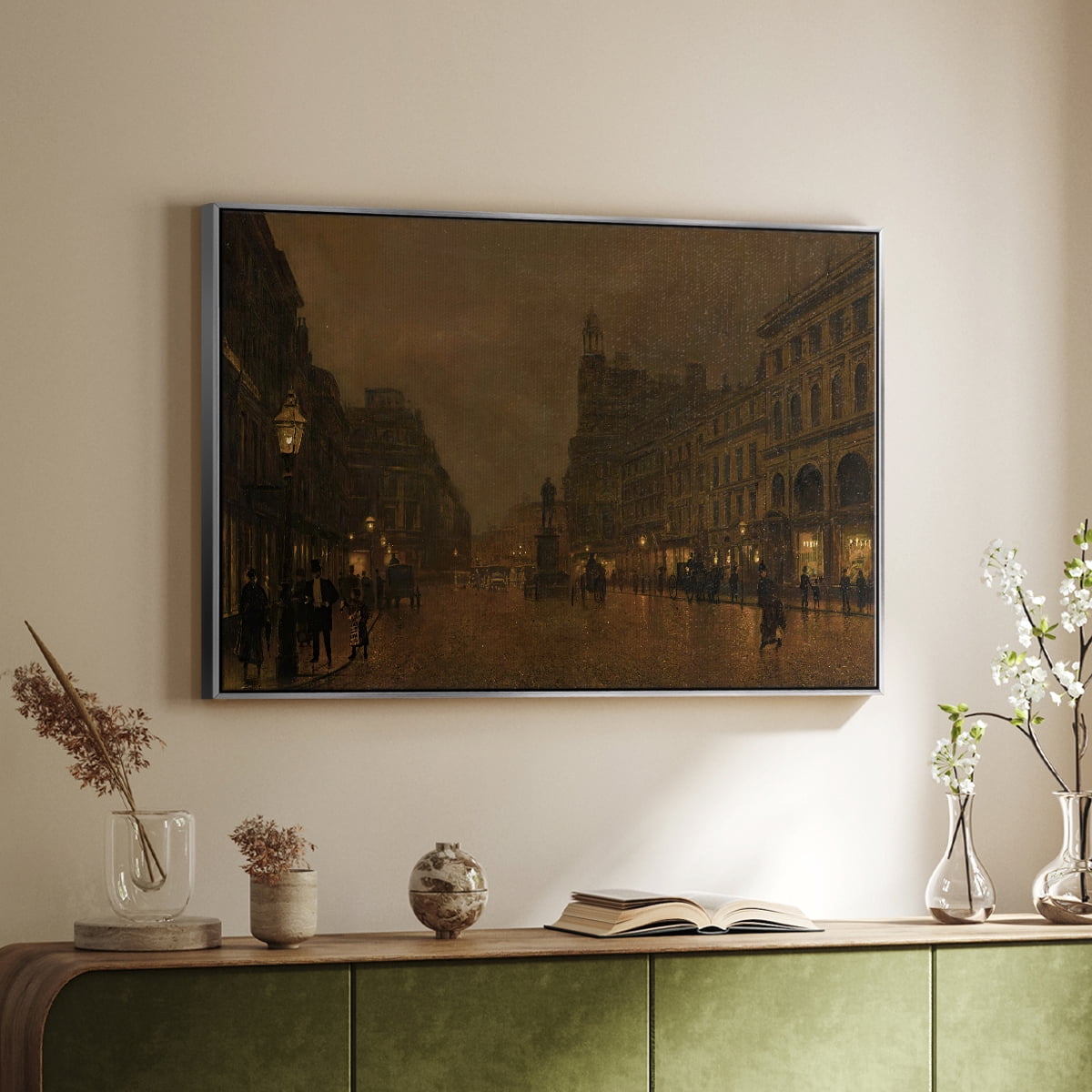 Vintage Landscape-CCCLXVII By Wexford Home Framed in Silver Wood Gallery Wrapped Canvas 25 in. x 37 in.