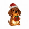 thumbnail image 2 of Christmas Outdoor Decoration Dog Statue,Light Cute Dog Sculpture with Santa Hat & Lights for Garden and Yard,Indoor Holiday Décor Gift,Cute Holiday Ornament, 2 of 9