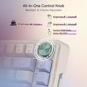 Redragon K673 PRO 75% Wireless Gasket RGB Gaming Keyboard, 3-Modes 81 Keys Compact Mechanical Keyboard w/Hot-Swap Socket, Dedicated Knob Control & Sound Absorbing Pads, Linear Red Switch