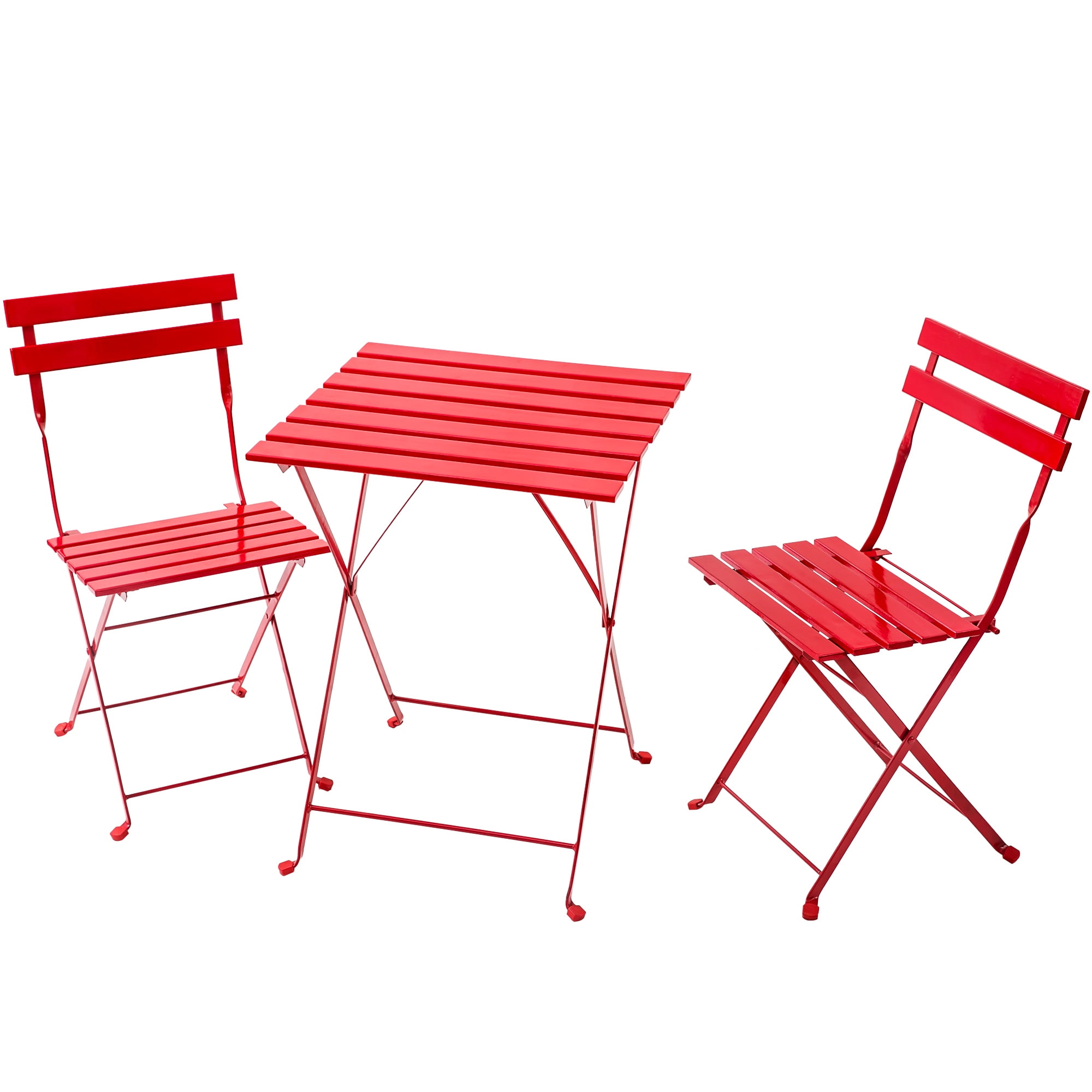 Merax 3 Piece Folding Bistro Set Outdoor Table Chairs Patio Garden Furniture