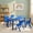 Blue, variant on Resenkos Kids Plastic Rectangular Learn and Play Table-Red, Small Folding Table for Arts & Crafts, Snack Time, Homeschooling, Homework