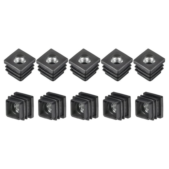 16Pcs 0.98"x0.98" Caster Insert with Thread, Square M8 Thread for Furniture