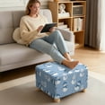 thumbnail image 3 of Xoenoiee Snowman Snowflake Print Stretch Soft Form Fit Ottoman Cover Square Ottoman Slipcover Christmas Decor for Foot Stool, Folding Storage Furniture for Living Room with Nonslip Elastic Bottom, S, 3 of 7