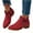Red, variant on Fnooota Women's Ankle Booties, Non Slip Side Zipper Pointed Toe Block Heel Fall Winter Shoes Black Size 8.5