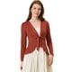 thumbnail image 2 of Cardigan de Punto Allegra K dobladillo Rizado Rojo marrón L, 2 of 5