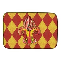 Caroline's Treasures Peppers Fleur de lis Dish Drying Mat