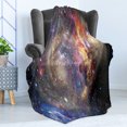 thumbnail image 4 of Space Soft Flannel Fleece Throw Blanket, Cosmic and High Tech Illustration of Stars in the Night Sky with Color Transitions, Cozy Plush for Indoor and Outdoor Use, 60" x 80", Multicolor, by Ambesonne, 4 of 5