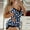 Blue, variant on Womens Halloween Printing Shorts 2 Piece Set Sleepwear Lace Backless Trim Lingerie Hot Pants Suit Teen Bathing Suit Shorts Girls Swim Suit Lap Swim Women High Leg Long Jacket Women's Bikini Swimsuits