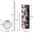 thumbnail image 5 of 20oz Pink and Purple Of Leopard Print Skinny Tumblers Stainless Steel Tumbler with Lid and Straw,Vacuum Insulated Double Wall Travel Tumbler Cups with Cleaning Brush for Coffee,Tea, 5 of 6
