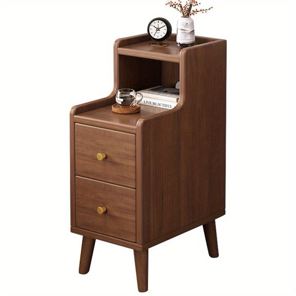 Ultra-Narrow Bedside Table with Storage Space Modern Narrow Nightstand Bedside Storage Small Cabinet for Bedroom