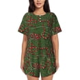 thumbnail image 1 of Fotbe Red Snake Conjunto de Pijama Estampado para Mujer, 2 Piezas, Ropa de Dormir con Camiseta de Manga Corta y Shorts Suaves-Small, 1 of 6