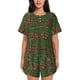 thumbnail image 1 of Fotbe Red Snake Conjunto de Pijama Estampado para Mujer, 2 Piezas, Ropa de Dormir con Camiseta de Manga Corta y Shorts Suaves-Large, 1 of 6