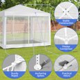 thumbnail image 5 of 10X10FT Party Tent with Mesh Sidewalls, Outdoor Canopy Tent, Heavy Duty Party Tent, Wedding Canopy Patio, Sun Shade Shelter Canopy for Parties, White, 5 of 7