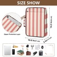 thumbnail image 3 of Haosy Accordion File Organizer Zipper Binder 500 Sheet 6-Tab Expanding File Folder Multi-Pocket 1.2 Inch 3 Ring Pale Red and Off-white Striped, 3 of 7