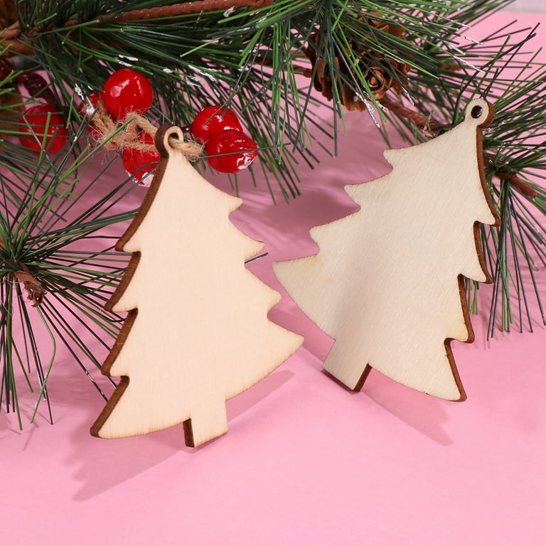 Choice 30PCS Wooden Crafts to Paint Christmas Tree Hanging