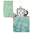 thumbnail image 6 of Zippo Laser 360° Tattoo Theme Design High Polish Teal Pocket Lighter, 6 of 9
