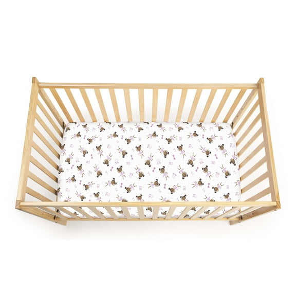 Little Muffincakes Extra Soft Fitted Crib Sheet, Ballerina Theme (Zhara) - Standard Size, 1 Pack, Pink