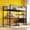 Black - Twin, variant on UBesGoo Twin Loft Bed with Desk and Drawers, Metal Loft Bed with Storage Shelves, Charging Station and LED Lights, Black
