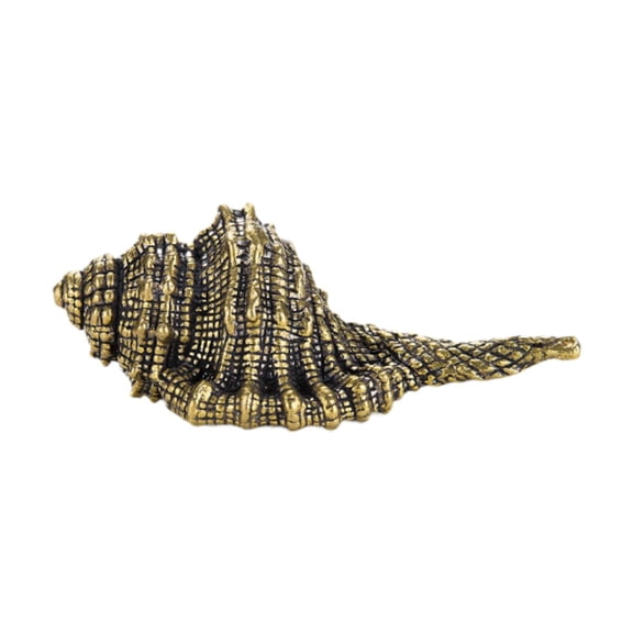 WLPZXP Brass Conch Sculpture 8.8cm Small Handcrafted Sea Animal Decorative Metal Crafts