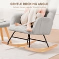 thumbnail image 6 of COMHOMA Nursery Rocking Chair, Teddy Upholstered Glider Rocking Chair with Side Pockets, Accent Chair with High Backrest Reading Chair for Adult, Nursery, Bedroom, Living Room,Offices,Grey, 6 of 7