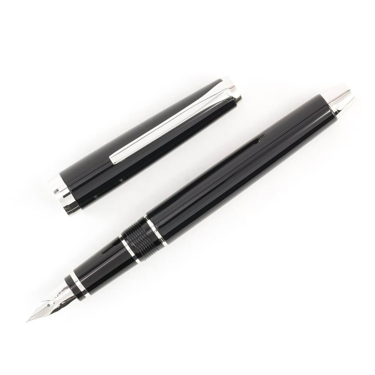 Pilot Metal Falcon Black Fountain Pen - Extra Fine